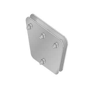 Placas igualadoras con tornillería y separadores, para 3 retenidas. Galvanizado electrolítico (20x20x30 cm).