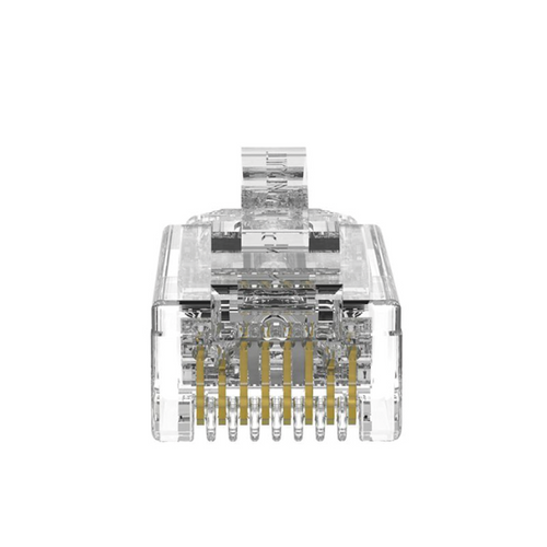 Plug RJ45 Cat6/6A, Para Cable UTP de Calibre 28 AWG (Diámetro Reducido), Chapado en Oro de 50 Micras, Paquete de 100 Piezas