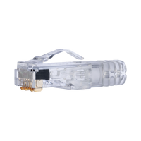 Plug RJ45 Cat6 de 3 Piezas, Para Cable UTP de Calibre 23-24 AWG, Chapado en Oro de 50 micras, Paquete de 100 Piezas