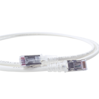 Patch Cord Skinny Cat6A Blindado S/FTP, 1.52 Metros (5 Pies), Diámetro Reducido 28 AWG, Color Blanco