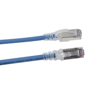 Patch Cord Skinny Cat6A Blindado S/FTP, 1.52 Metros (5 Pies), Diámetro Reducido 28 AWG, Color Azul