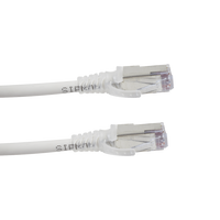Patch Cord Skinny Cat6A Blindado S/FTP, 2.13 Metros (7 Pies), Diámetro Reducido 28 AWG, Color Blanco