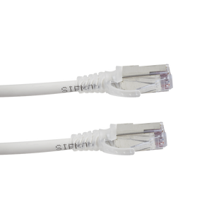 Patch Cord Skinny Cat6A Blindado S/FTP, 2.13 Metros (7 Pies), Diámetro Reducido 28 AWG, Color Blanco