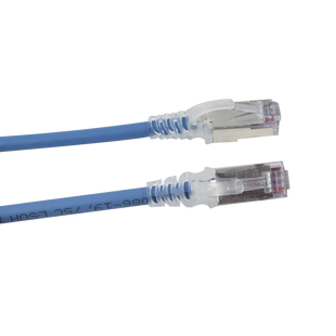 Patch Cord Skinny Cat6A Blindado S/FTP, 3.05 Metros (10 Pies), Diámetro Reducido 28 AWG, Color Azul