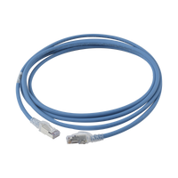 Patch Cord "Skinny" Cat6A Blindado S/FTP, 10ft, Diámetro Reducido 28 AWG, Color Azul
