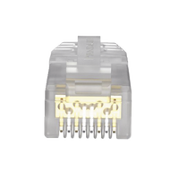 Plug RJ45 Cat6A, Para Cable UTP de Calibre 23-24 AWG, Chapado en Oro de 50 Micras, Paquete de 100 Piezas