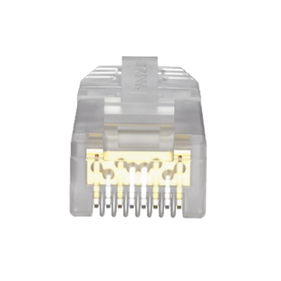 Plug RJ45 Cat6A, Para Cable UTP de Calibre 23-24 AWG, Chapado en Oro de 50 Micras, Paquete de 100 Piezas