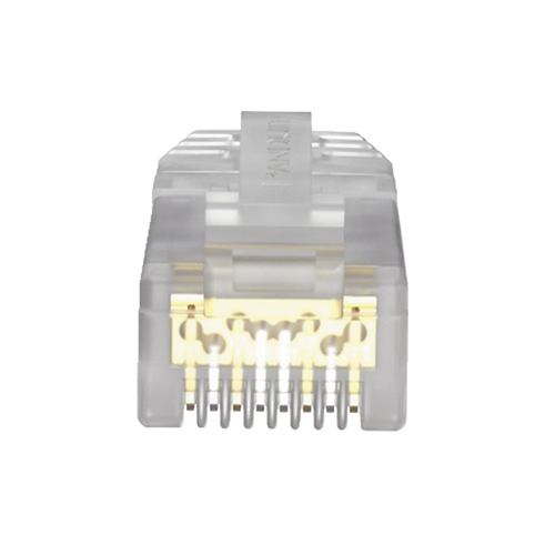 Plug RJ45 Cat6A, Para Cable UTP de Calibre 23-24 AWG, Chapado en Oro de 50 Micras, Paquete de 100 Piezas