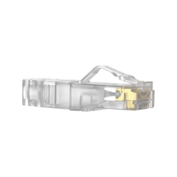 Plug RJ45 Cat6A, Para Cable UTP de Calibre 23-24 AWG, Chapado en Oro de 50 Micras, Paquete de 100 Piezas