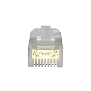 Plug RJ45 Cat6A, Para Cable UTP de Calibre 26 AWG, Chapado en Oro de 50 Micras, Paquete de 100 Piezas