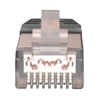 Plug RJ45 Cat6 Blindado, Para Cable Calibre 24-26 AWG, Chapado en Oro de 50 micras, Paquete de 100 Piezas