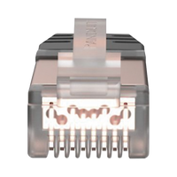 Plug RJ45 Cat6A Blindado, Para Cable Calibre 23-24 AWG, Chapado en Oro de 50 Micras, Paquete de 100 Piezas