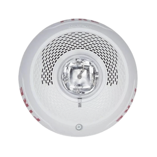 Bocina con Lámpara Estroboscópica, Montaje en Techo, Color Blanco, Nuevo Diseño Moderno y Elegante y Menor Consumo de Corriente