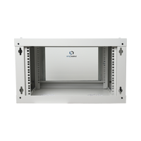 Gabinete de Pared de 6U con Puerta de Cristal Templado, 455 mm de Profundidad Total, Rack de 19'', Acero Reforzado Color Gris Mate
