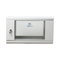 Gabinete de Pared de 6U con Puerta de Cristal Templado, 455 mm de Profundidad Total, Rack de 19'', Acero Reforzado Color Gris Mate