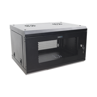 Gabinete de Pared de 6U con Puerta Perforada, 455 mm de Profundidad Total, Rack de 19'', Acero Reforzado Color Negro