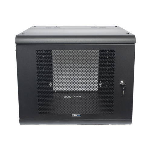 Gabinete de Pared con Puerta Perforada, 635mm de Profundidad, 9U Rack de 19 in, Acero Reforzado
