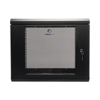 Gabinete de Pared de 9U con Puerta de Cristal Templado, 479.5 mm de Profundidad, Rack de 19'', Acero Reforzado Gris Mate