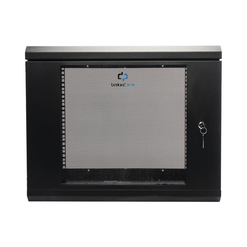 Gabinete de Pared de 9U con Puerta de Cristal Templado, 479.5 mm de Profundidad, Rack de 19'', Acero Reforzado Gris Mate
