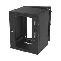 Gabinete Abatible de Pared (Con Marco Trasero) con Rack 19" de 16 Unidades. Ventana de Cristal Templado.