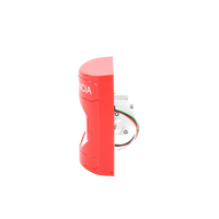 Botón de Emergencia, Texto en Español, Color Rojo, Acción Mantenida, Girar para Restablecer y LED Multicolor