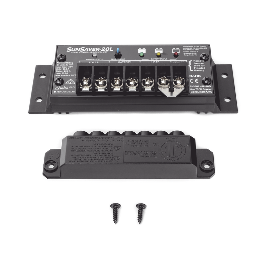 Controlador de Carga Solar SunSaver PWM 20 A / 12 VCC / Encapsulado Ep�xico / Clase 1 Div 2 / Compensaci�n de Temperatura