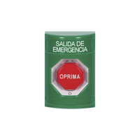 Botón de Salida de Emergencia , Texto en Español,  Acción Mantenida, Girar para Restablecer, LED de iluminación