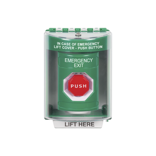 Botón de Salida de Emergencia / Cubierta de Policarbonato Súper Resistente de Superficie con Espaciador  / Temporizador Ajustable Neumático