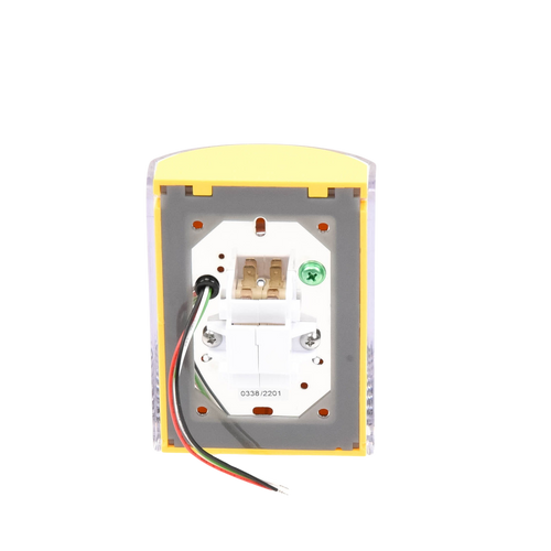 Botón de Apagado de Emergencia, Texto en Español, Tapa Protectora de Policarbonato Súper Resistente, Restablecimiento con Llave