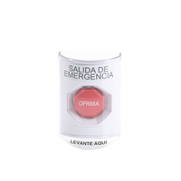 Botón de Emergencia, Texto en Español, Tapa Protectora de Policarbonato Súper Resistente, Restablecimiento con Llave