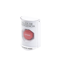 Botón Multipropósito, Texto Salida De Emergencia, Llave para Restablecer, Bocina Integrada De Alarma, Tapa De Policarbonato, 2 Relevadores forma C, Interior