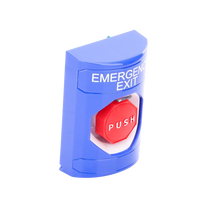 Botón De Salida De Emergencia Con Bocina De Advertencia Integrada, Interior/Exterior, Texto En Ingles, Tapa Protectora De Policarbonato Súper Resistente, Neumático