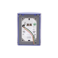 ?Botón Multipropósito, Color Azul, De Superficie, Con Tapa De Policarbonato, Con Bocina Pre Alarma, Solo Interior, Llave Para Restablecer, Texto De Emergencia, Español