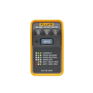 Probador de Tomacorriente Eléctrico Estándar o GFCI, Con LEDs de Alto Brillo y Gráfico Incluido Para Verificar Rápida y Fácilmente el Cableado