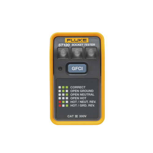 Probador de Tomacorriente Eléctrico Estándar o GFCI, Con LEDs de Alto Brillo y Gráfico Incluido Para Verificar Rápida y Fácilmente el Cableado
