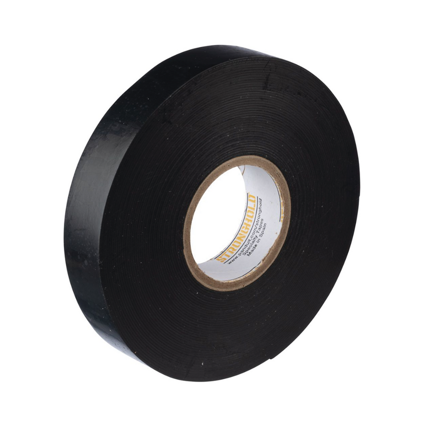 Cinta Eléctrica STRONGHOLD para Aislar de Caucho EPR, Autoadhesiva, Uso Industrial en Uniones de Alto Voltaje y Temperatura , Grosor de 0.76mm (30 mil), Ancho de 19mm, y 9.1m de Largo, Color Negro