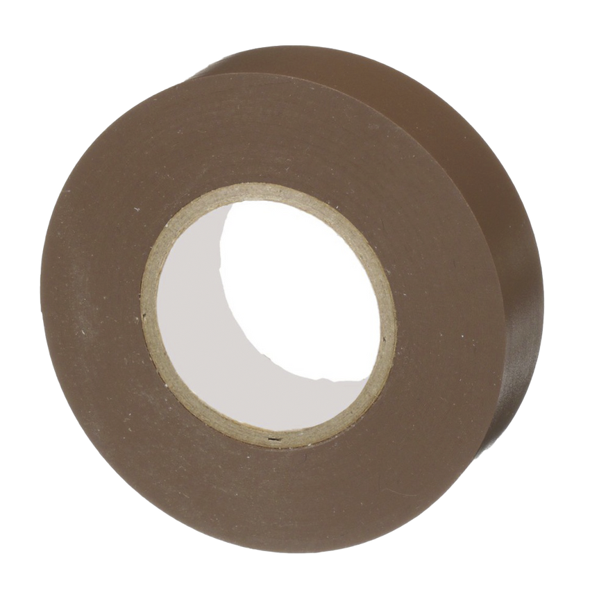 Cinta Eléctrica STRONGHOLD para Aislar, de PVC, Uso General Reparación y Mantenimiento, Grosor de 0.18mm (7 mil), Ancho de 19mm, y 20.12m de Largo, Color Café