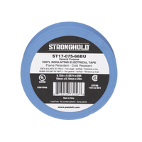 Cinta Eléctrica STRONGHOLD para Aislar, de PVC, Uso General Reparación y Mantenimiento, Grosor de 0.18mm (7 mil), Ancho de 19mm, y 20.12m de Largo, Color Azul