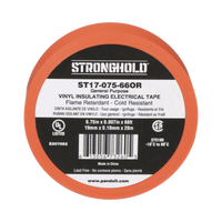 Cinta Eléctrica STRONGHOLD para Aislar, de PVC, Uso General Reparación y Mantenimiento, Grosor de 0.18mm (7 mil), Ancho de 19mm, y 20.12m de Largo, Color Naranja