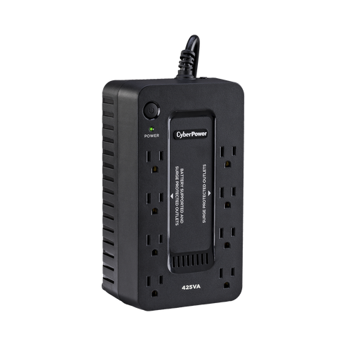 UPS de 425 VA/255 W, Topología Standby, Entrada 120 Vca NEMA 5-15P, Tipo Gabinete Compacto, Con 8 Tomas NEMA 5-15R