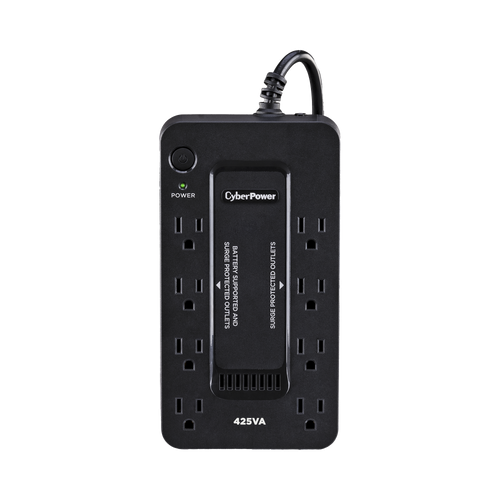 UPS de 425 VA/255 W, Topología Standby, Entrada 120 Vca NEMA 5-15P, Tipo Gabinete Compacto, Con 8 Tomas NEMA 5-15R