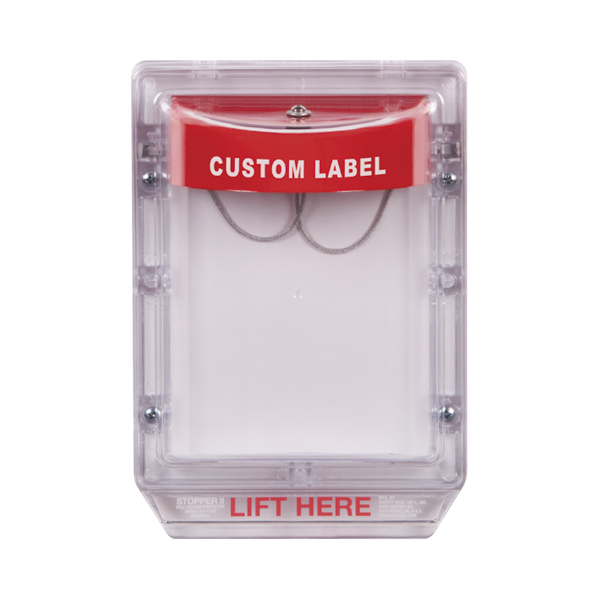 Cubierta Protectora de Policarbonato Serie Stopper II® , Con Bocina, Sin Espaciador, Montaje Empotrado, Etiqueta Personalizada
