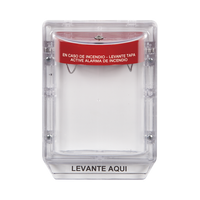 Cubierta Protectora de Policarbonato Serie Stopper II® , Con Bocina, Sin Espaciador, Montaje Empotrado, Etiqueta en Español