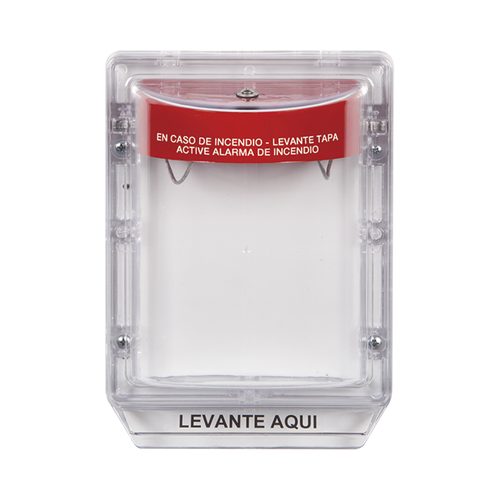 Cubierta Protectora de Policarbonato Serie Stopper II® , Con Bocina, Sin Espaciador, Montaje Empotrado, Etiqueta en Español