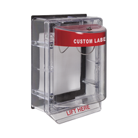 Cubierta Protectora de Policarbonato Serie Stopper II® , Con Bocina, Con Espaciador, Montaje Empotrado, Etiqueta Personalizada