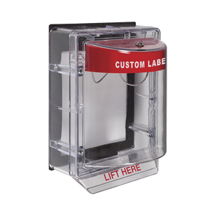 Cubierta Protectora de Policarbonato Serie Stopper II® , Con Bocina, Con Espaciador, Montaje Empotrado, Etiqueta Personalizada