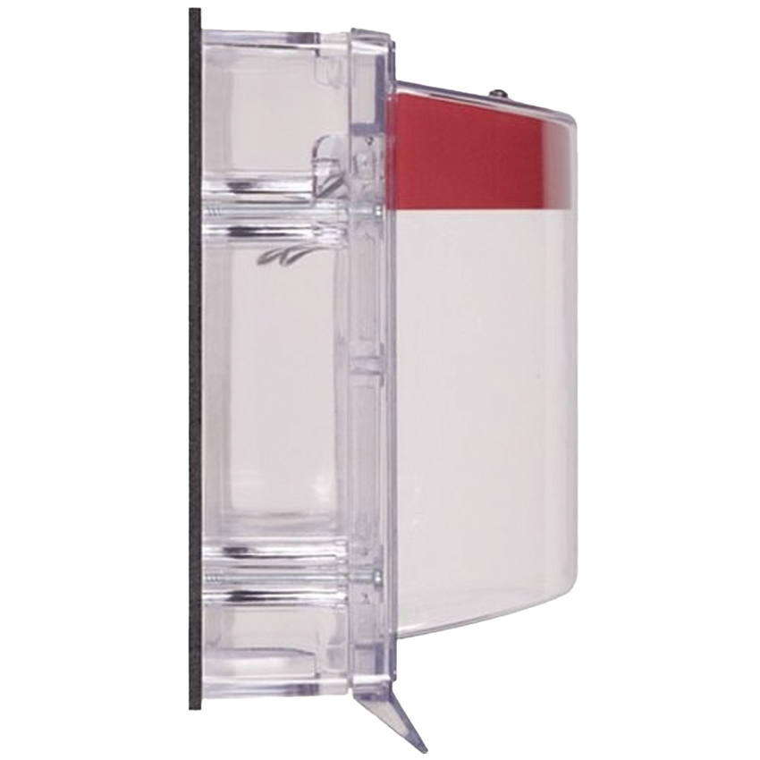 Cubierta Protectora de Policarbonato Serie Stopper IIÆ, Con Bocina, Con Espaciador, Montaje Empotrado, Etiqueta en Español, IP54