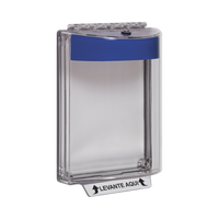 Cubierta universal transparente con mensaje de incendio en Español