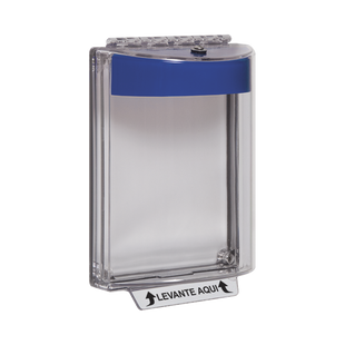 Cubierta universal transparente con mensaje de incendio en Español