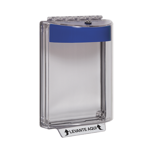 Cubierta universal transparente con mensaje de incendio en Español